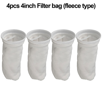 4/8 PCS 4 Inch Ring Filter Sock, Filter Sock Mesh Bag for Extra Fine Aquarium Filter Bag