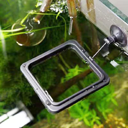 Floating Fish Food Feeder Ring - Aquarium Feeding Tool with Strong Suction Cup, Prevents Food Dispersion for Tropical Fish, Shrimp & Fry