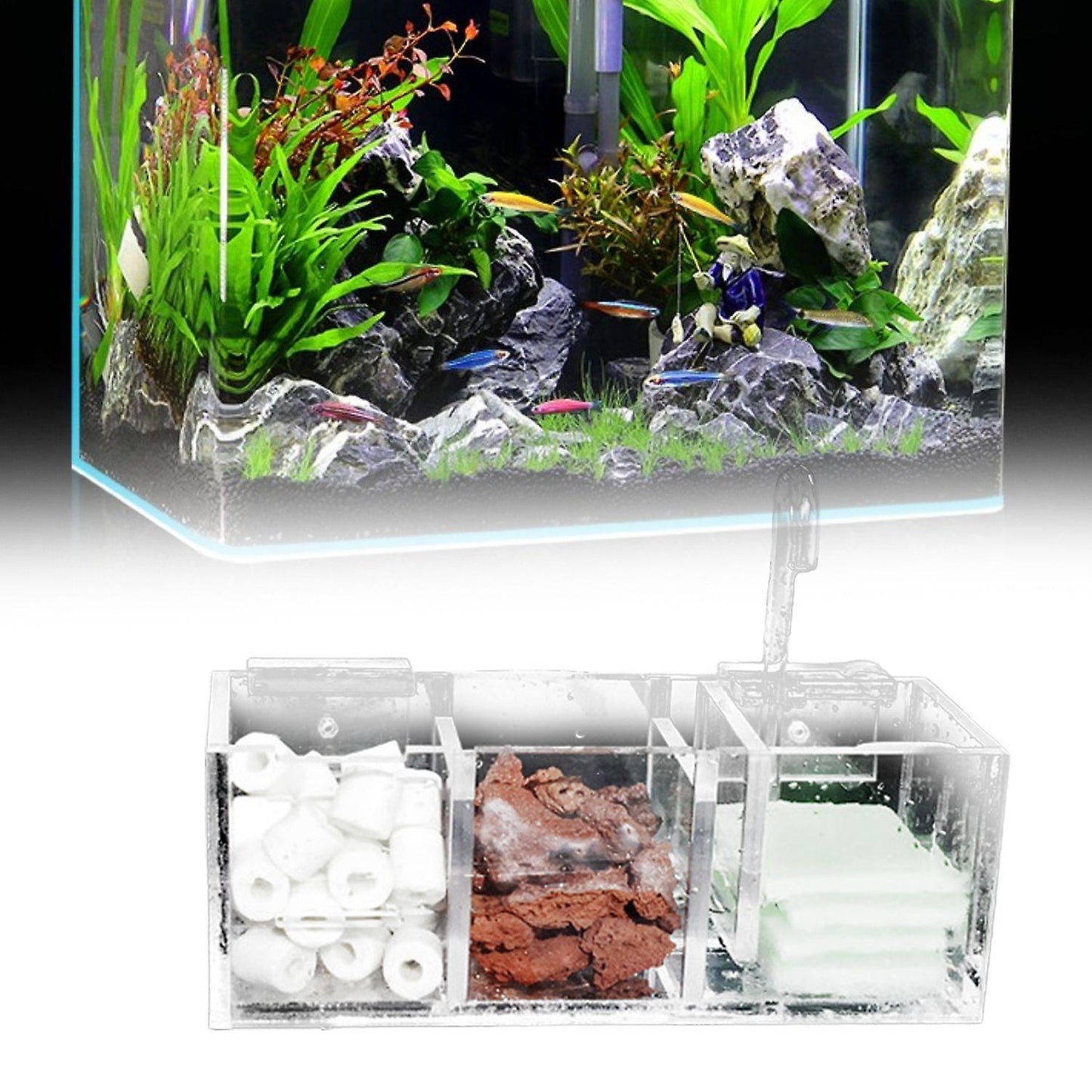 Fish Tank Filter, Wet Dry Separation Hanging Purify Water, Filtro Para Pecera Acrylic External Filter, Small Aquarium Filter Accessories