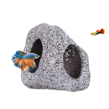 Aquarium Hideaway Rock Cave for Aquatic Pets to Breed, Decor Stone for Betta