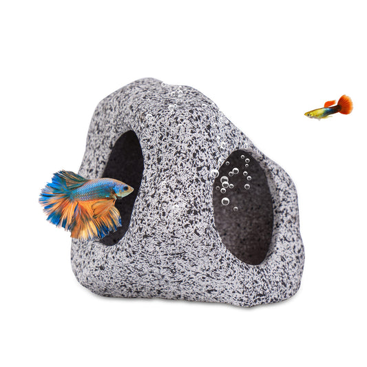 Aquarium Hideaway Rock Cave for Aquatic Pets to Breed, Decor Stone for Betta