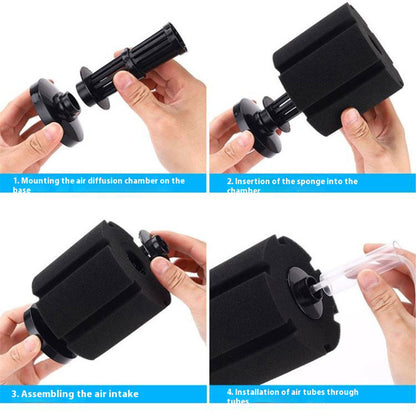 Aquarium Large Bio Sponge Filter Quiet Betta Fry Shrimp and Small Fish Foam Filter for Fish Tank Up to 60 Gallon