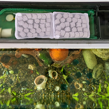 10 PCS Aquarium Filter Media Bags, Reusable Mesh Bags Aquarium Substrate, Aquarium Media Bag, Filter Media Bag, Aquarium Filter Media Bags with Zipper for Fish Tank Filter, Not Included Activated Carbon, Biospheres Ceramic Rings(5.9Inchesx7.8Inches)