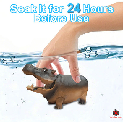 Aquarium Artificial Resin Hippo-Shaped Air Bubbler Decorations for Fish Tank, Aerated Bubble Stones, Aquatic Pet Supplies Home Accessories Decoration, Fish Tank Bubbler Decorations Aquarium Ornament Kit with Air Stone Pump, Pump not included