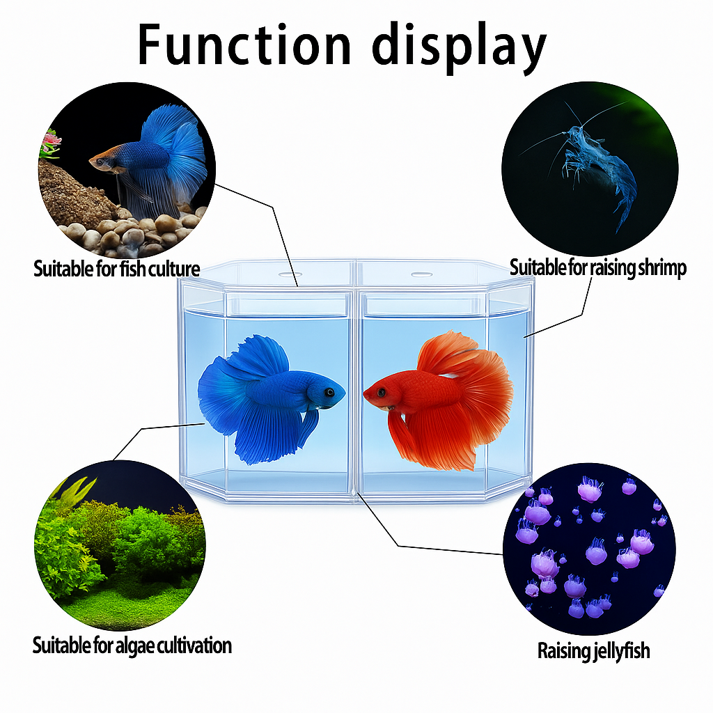 Aquarium Fish Breeder for Betta Small Aquarium Fish, Double-Compartment High-Permeability Isolation Multipurpose Box, Compartment Box Isolation Room for Guppies Mixed Breed