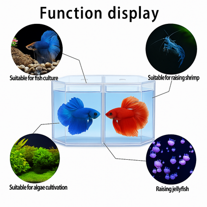 Aquarium Fish Breeder for Betta Small Aquarium Fish, Double-Compartment High-Permeability Isolation Multipurpose Box, Compartment Box Isolation Room for Guppies Mixed Breed