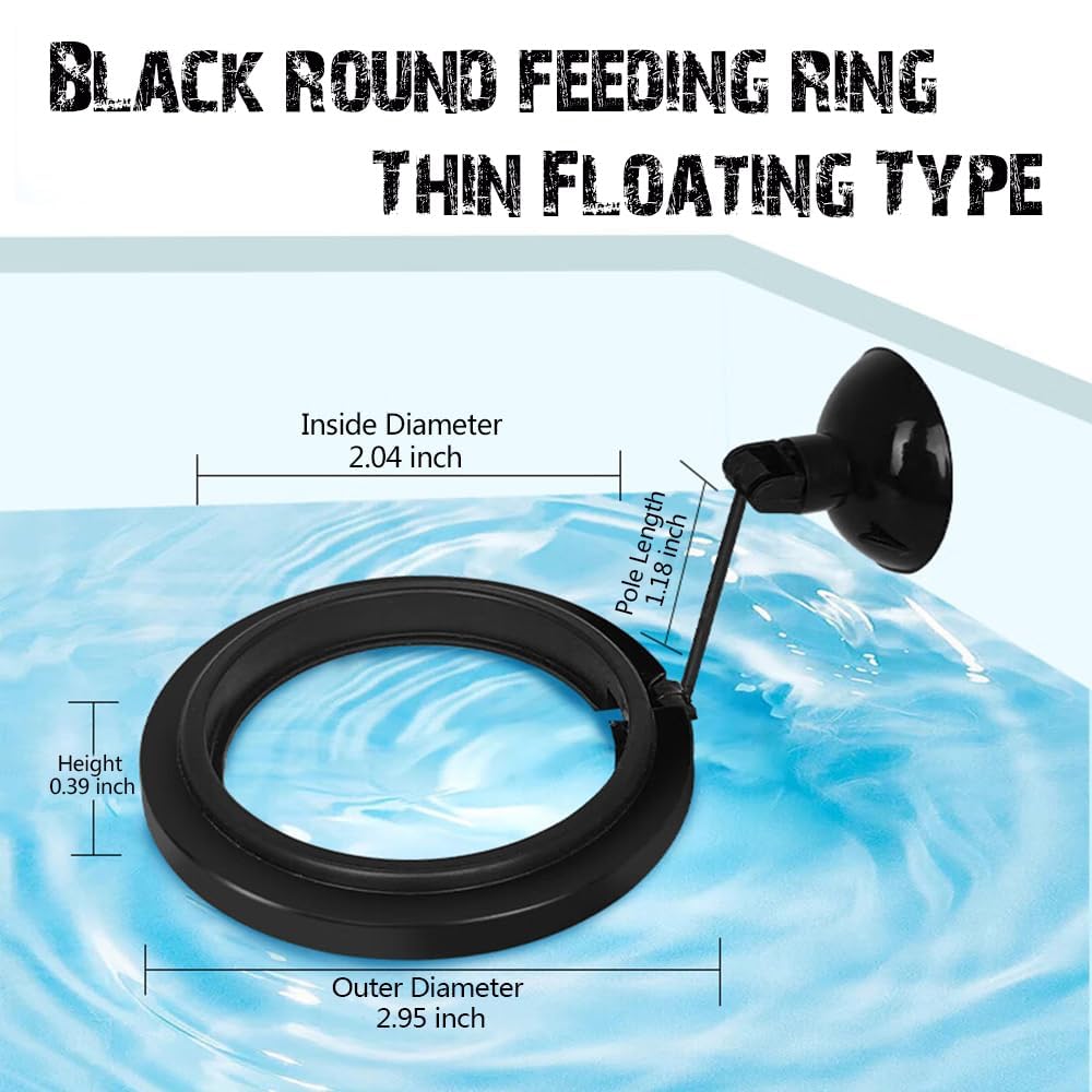 Floating Fish Food Feeder Ring - Aquarium Feeding Tool with Strong Suction Cup, Prevents Food Dispersion for Tropical Fish, Shrimp & Fry
