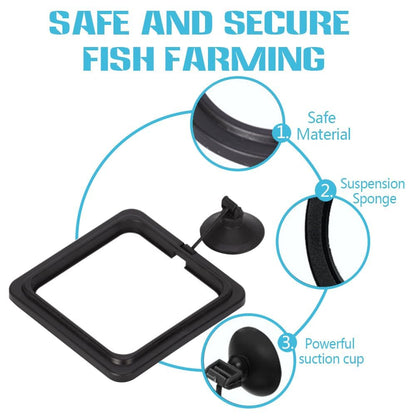 Floating Fish Food Feeder Ring - Aquarium Feeding Tool with Strong Suction Cup, Prevents Food Dispersion for Tropical Fish, Shrimp & Fry