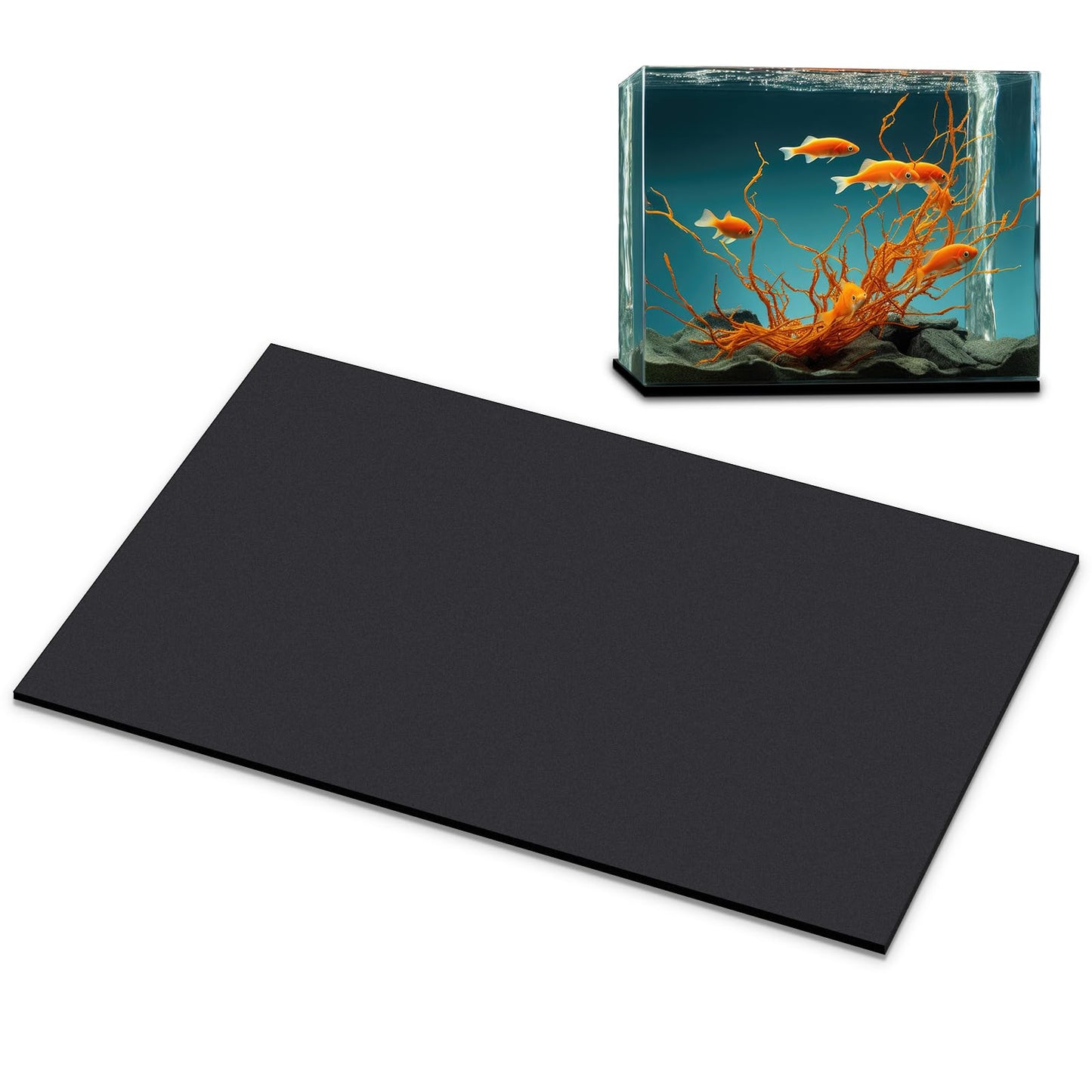 Aquarium Leveling Mat, 10 Gallon Fish Tank Mat for Shock Absorbing, 19.68 X11.81 Inches Compressible Neoprene Mat, Heavy Weight Support Fish Tank Cushions Nonslip Aquarium Bottom Pad, Black Foam Leveling Mat