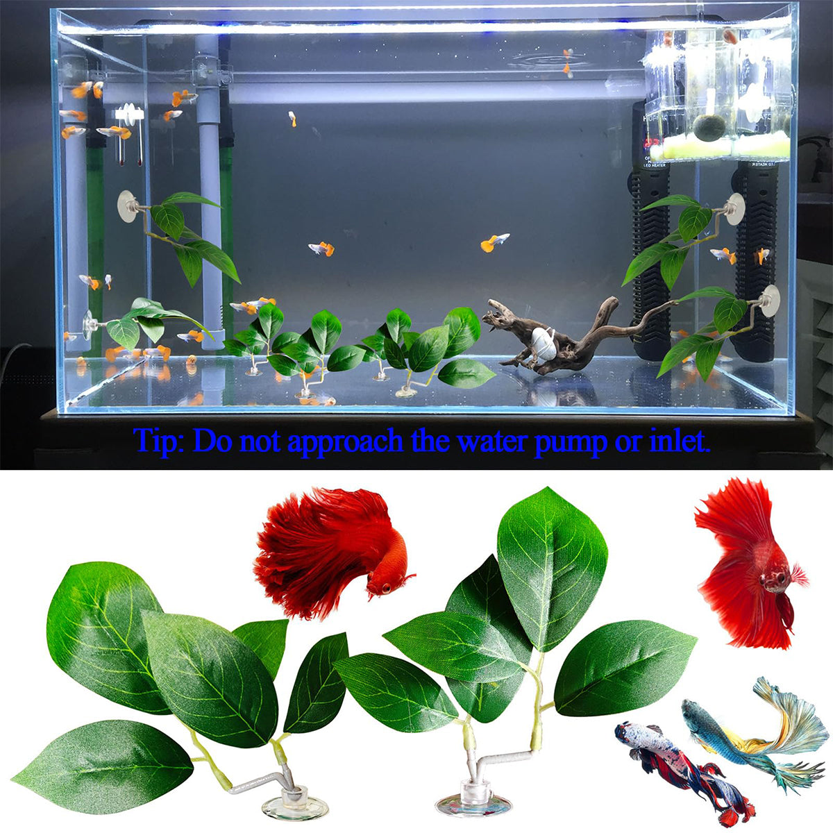 3Pcs/Set Betta Fish Resting Leaf Hammock for Aquarium, Betta Fish Bed & Betta Hammock, Betta Fish Tank Accessories, Aquarium Fish Tank Decorations, Fish Leaf Pad Fish Tank Accessories, Aquarium Decor Simulating Plants