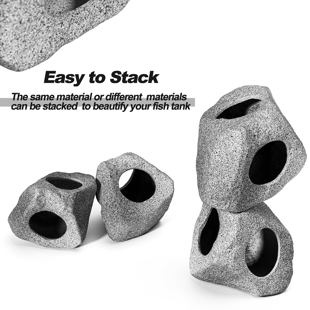 Aquarium Hideaway Rock Cave for Aquatic Pets to Breed, Decor Stone for Betta