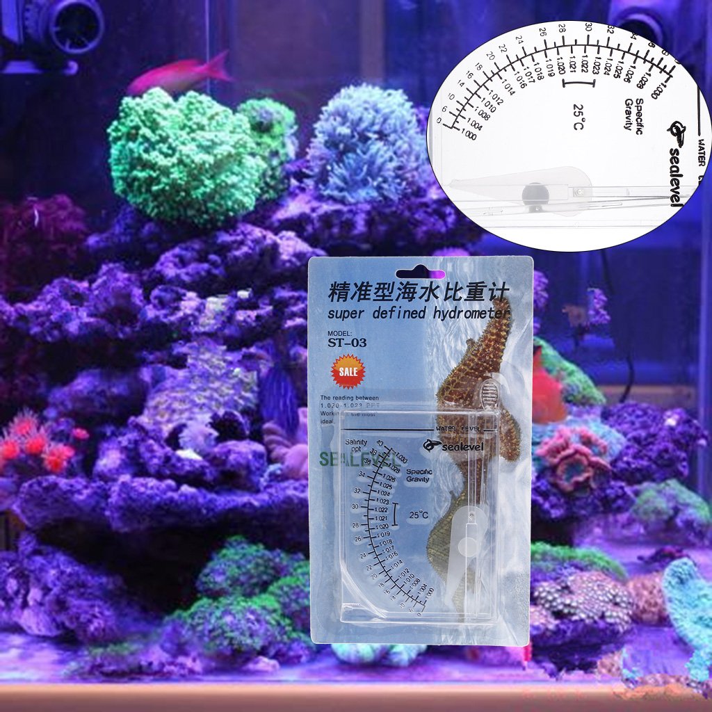 Accurate Hydrometer Salinity Meter, Seawater Hydrometer Accurate Hydrometer Salt Water Salinity Meter for Aquarium Fish Tank