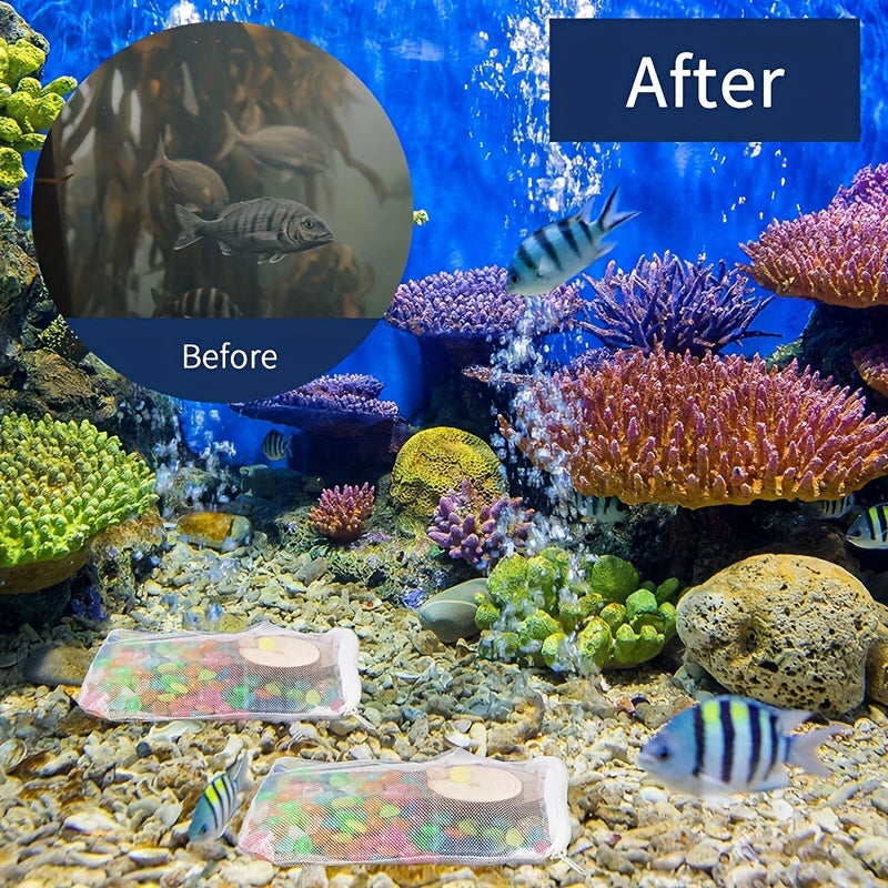 10 PCS Aquarium Filter Media Bags, Reusable Mesh Bags Aquarium Substrate, Aquarium Media Bag, Filter Media Bag, Aquarium Filter Media Bags with Zipper for Fish Tank Filter, Not Included Activated Carbon, Biospheres Ceramic Rings(5.9Inchesx7.8Inches)