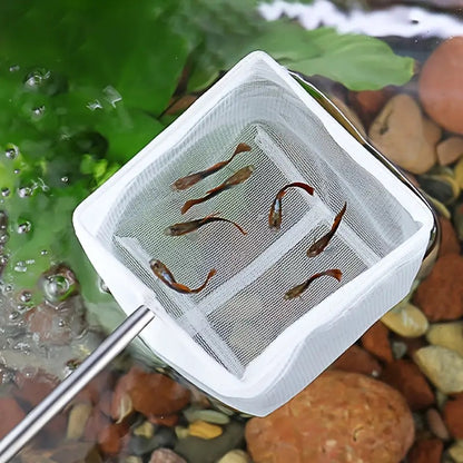 2Pcs/Set Aquarium Stainless Steel Fish Net for Small Fish Tank, Shrimp Net, Aquarium Betta Fish Tank Accessories, Retractable Adjustable Fishing Net Fast-Dry Mesh Scoop
