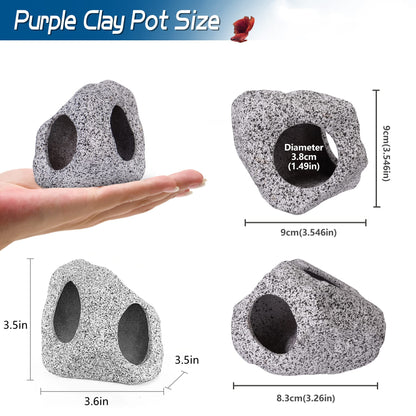Aquarium Hideaway Rock Cave for Aquatic Pets to Breed, Decor Stone for Betta