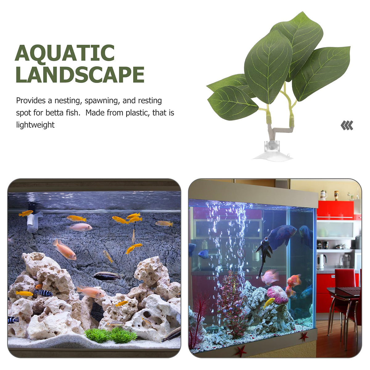 3Pcs/Set Betta Fish Resting Leaf Hammock for Aquarium, Betta Fish Bed & Betta Hammock, Betta Fish Tank Accessories, Aquarium Fish Tank Decorations, Fish Leaf Pad Fish Tank Accessories, Aquarium Decor Simulating Plants