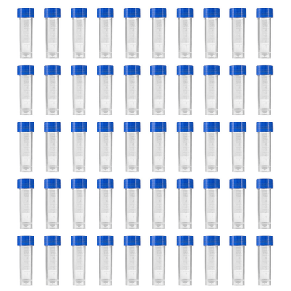 50/100Pcs x 5ml Brine Shrimp Collection Tubes with Caps – for Brine Shrimp Hatchery, Storage & Freezing Baby Brine Shrimp