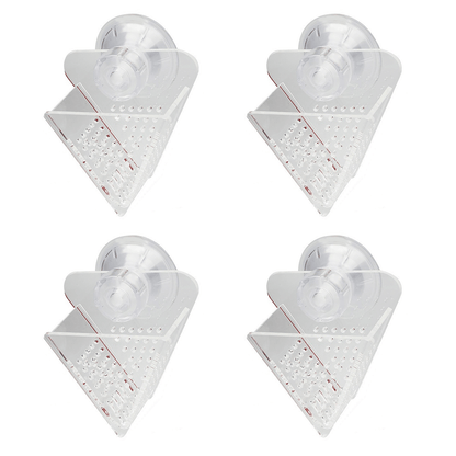 1/4PCS Acrylic V-Shape Live Food Feeder Cup with Suction Cup – For Red Worms, Large Baby Brine Shrimp, Bloodworms