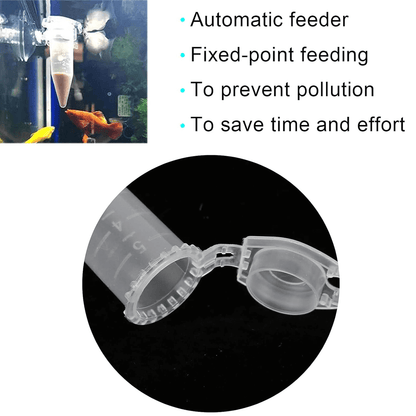 10PCS Shrimp Feeding Dish with Fish Feeding Tube – 2.36" Transparent Feeder for Shrimp Larvae, Freshwater & Saltwater Aquariums