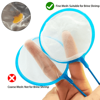 5-Pack Mini Fine Mesh Brine Shrimp Nets  – For Baby Brine Shrimp, Fry, Betta, and Aquarium Cleaning