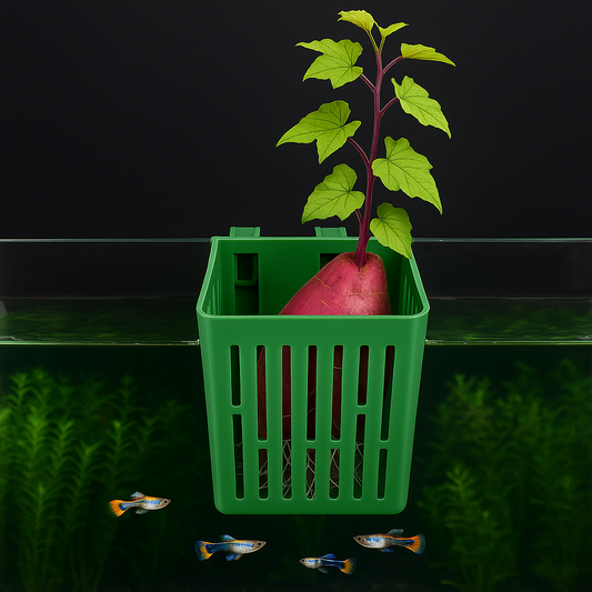 Fish Tank Plant Plastic Hydroponic Basket, Aquarium Plant Stand, Hanging Aquatic Plant Holder Pot, Aquarium Aquascape Decorations for Aquarium or Fish Tank Aquaponics and Hydroponic Plants, with Hooks Can Be Hung on the Edge of the Tank