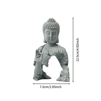 Creative Chinese Buddha Landscaping Decoration for Fish Tank Small Fish Shrimp Shelter House Tea Room Ornaments