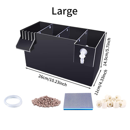 External Wall-Mounted Fish Tank Filter for Aquarium, Pump Not Included, 3-in-1 Waterfall Filtration Drip Box, Efficient Filtration System, Suitable for Small and Medium Aquariums