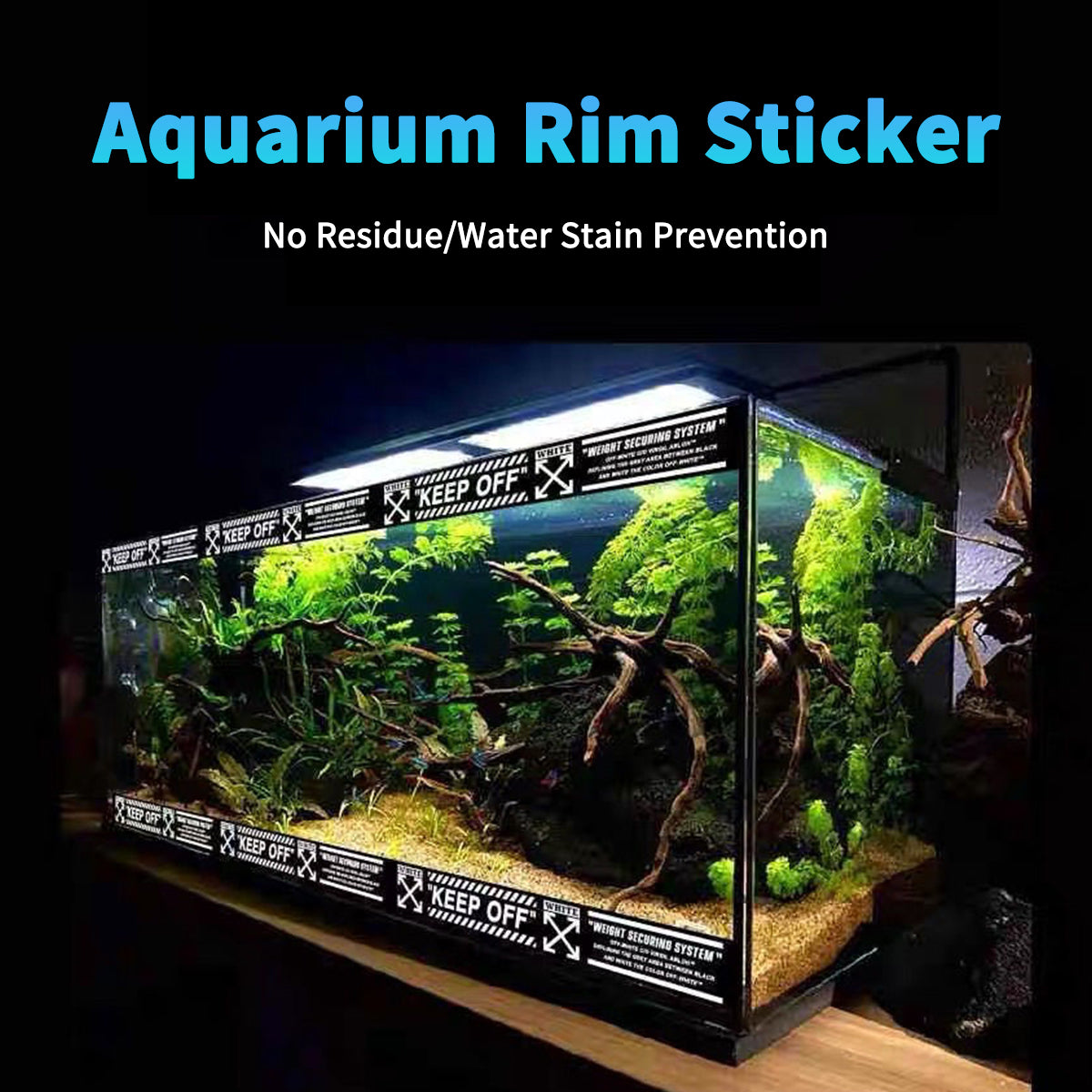1PC Aquarium Rim Sticker Decorative Fish Tank Edge Strip Light Blocking Splash Guard Border, Suitable for Water Stain Blocking, Ideal for Fish Tank Decoration, Aquarium Accessories, Luggage Decoration Strip, PC Case Decorative Sticker