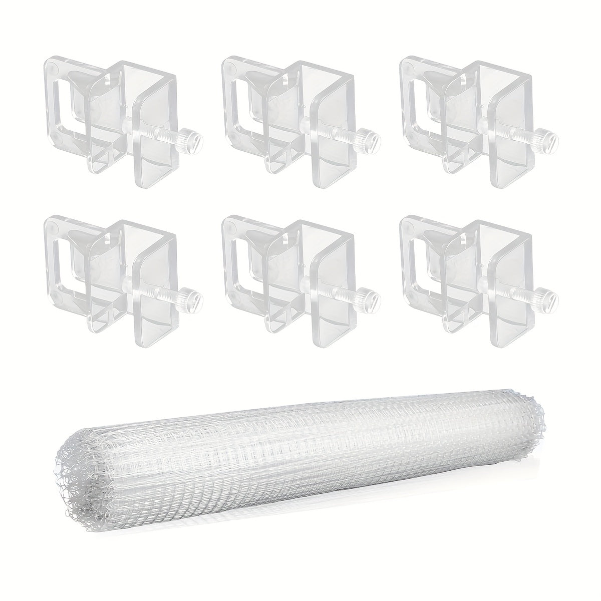 7PCS Aquarium Clear Mesh Netting, Aquarium Lid, Fish Net for Fish Tank Cover, Fish Tank Lid, Transparent Air Screen Top Cover Replacement for Aquarium Fish Tank Covering, Plastic Mesh Screen for Aquarium Net, Aquarium Top Cover, 100 X 120CM
