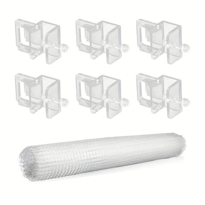 7PCS Aquarium Clear Mesh Netting, Aquarium Lid, Fish Net for Fish Tank Cover, Fish Tank Lid, Transparent Air Screen Top Cover Replacement for Aquarium Fish Tank Covering, Plastic Mesh Screen for Aquarium Net, Aquarium Top Cover, 100 X 120CM