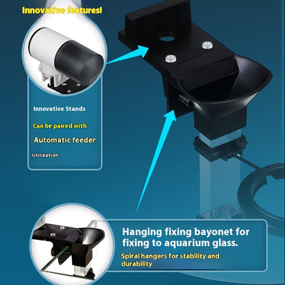 Aquarium Feeding Tube with Floating Feeding Ring for Fish Tank, Shrimp Feeding Tube and Dish Set, Can Be Clamped to the Tanktransparent with Black, Fish Shrimp Food Feeder