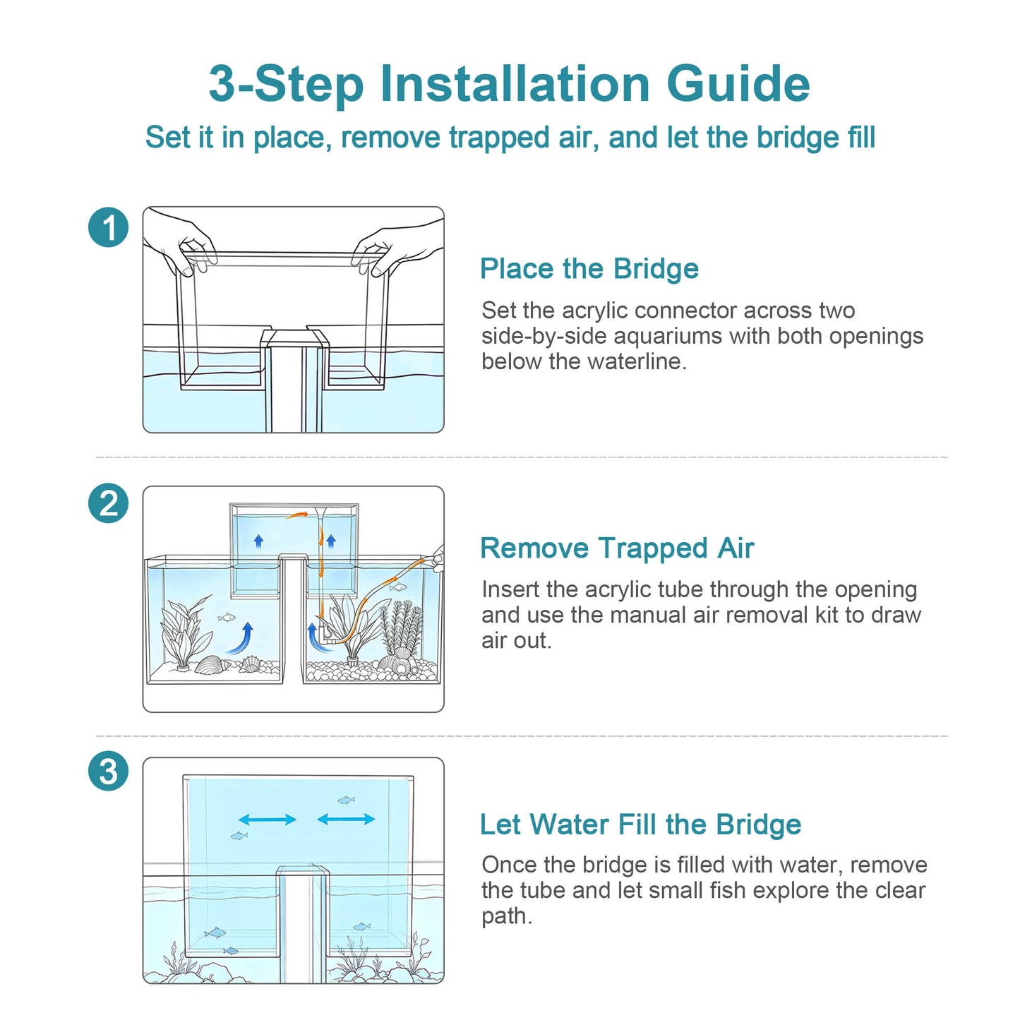 BaoZqua Two-Tank Aquarium Bridge, Negative Pressure Fish Tank Kit