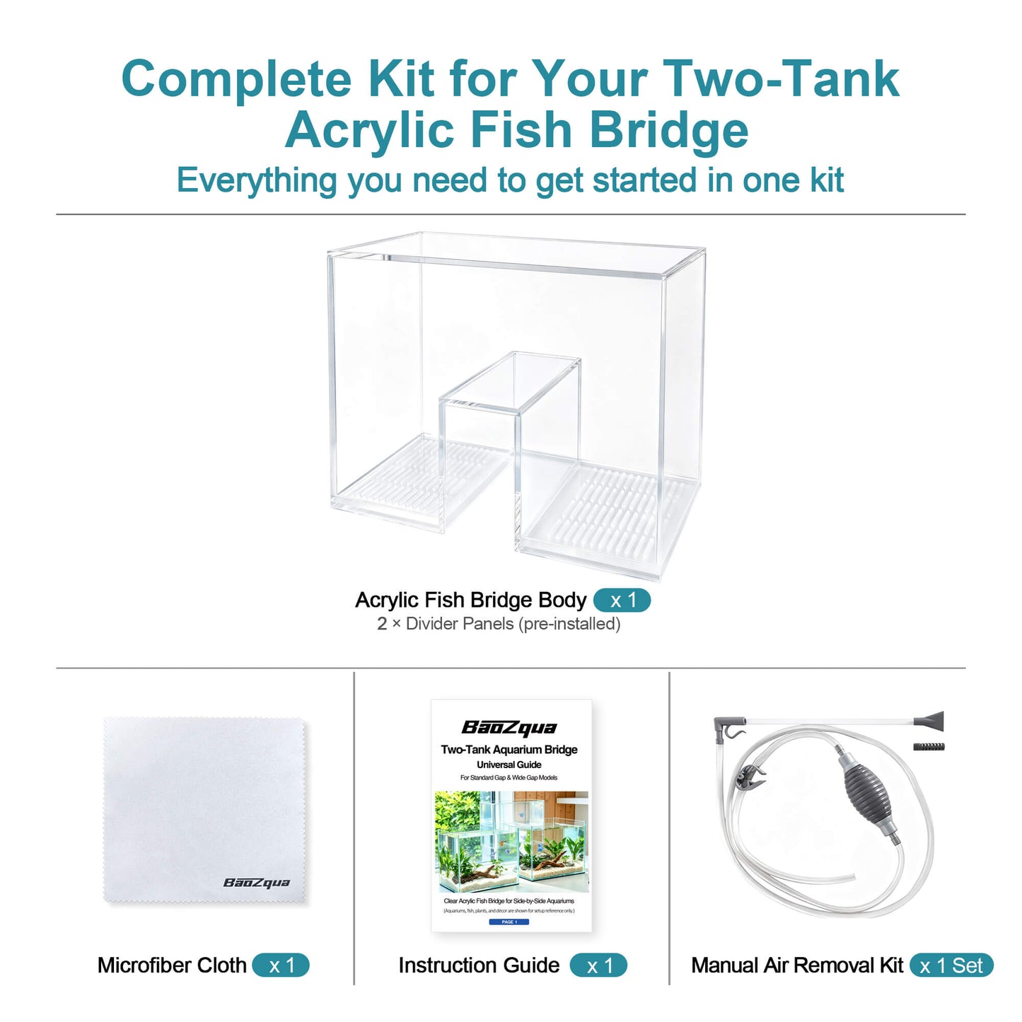 BaoZqua Two-Tank Aquarium Bridge, Negative Pressure Fish Tank Kit