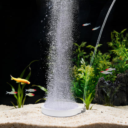 Air Stones for Aquariums, Aquarium Bubbler Fish Tank Oxygen Diffuser, Stainless Steel Nozzle Nano Atomization Disc for Freshwater Saltwater Hydroponics DWC Pond, 20-75 Gallon Tank