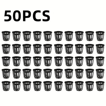 50PCS Small Net Pots for Hydroponics 1.38-1.77 INCH, Hydroponics Supplies, Suitable for Aquarium Tank, Garden, Fish Tank Aquaponic Plant