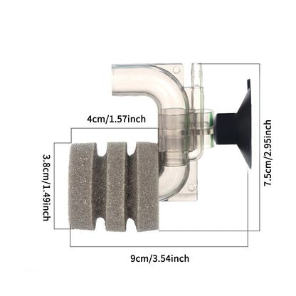 Fish Tank Mini Filter Suitable for 1-5 Gallons, Aquarium Filter with Absorption Cultivation(Air Pump Not Included)