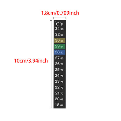 Thermometer Strip Adhesive Strip for Fish Tank, Digital Temperature Sticker for Aquarium, Liquid Crystal Sensor Thermometer