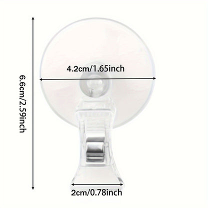4PCS Transparent Adjustable Suction Cup Clips, Transparent Fishes Veggie Seaweed Plant Suction Cup Clip, Feeding Tool Feed Holder Aquarium Accessories for Fish Tank, Fish Feeder Clips for Marine Aquarium