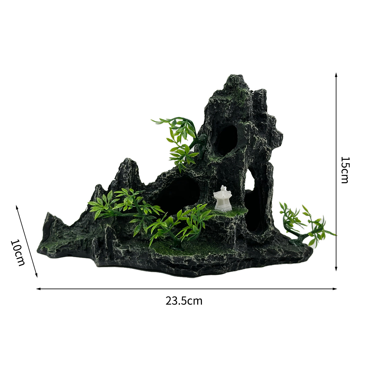 Aquarium Rockery Mountain Decor,Large Aquarium Ornament,Resin Large Rockery Ornaments, Large Shelter Hole for Fish and Shrimp, Artificial Rock Cave Landscape.