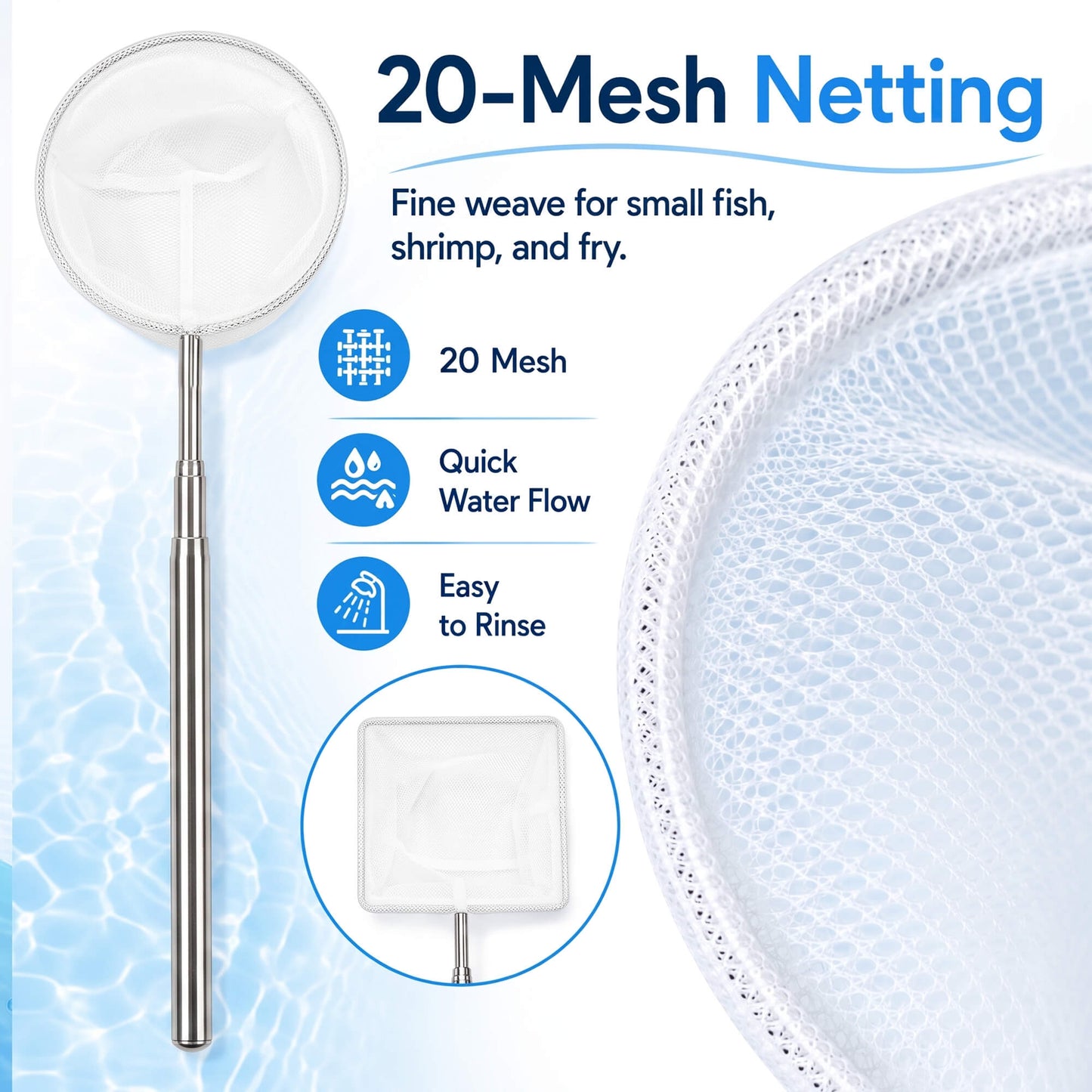 BaoZqua 2 Pack Small Aquarium Fish Net, Shrimp & Betta Net for Fish Tanks