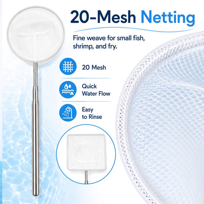 BaoZqua 2 Pack Small Aquarium Fish Net, Shrimp & Betta Net for Fish Tanks