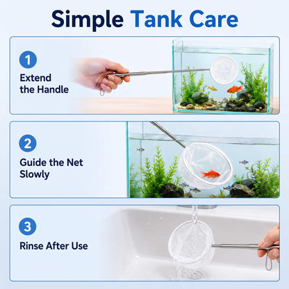 BaoZqua 2 Pack Small Aquarium Fish Net, Shrimp & Betta Net for Fish Tanks