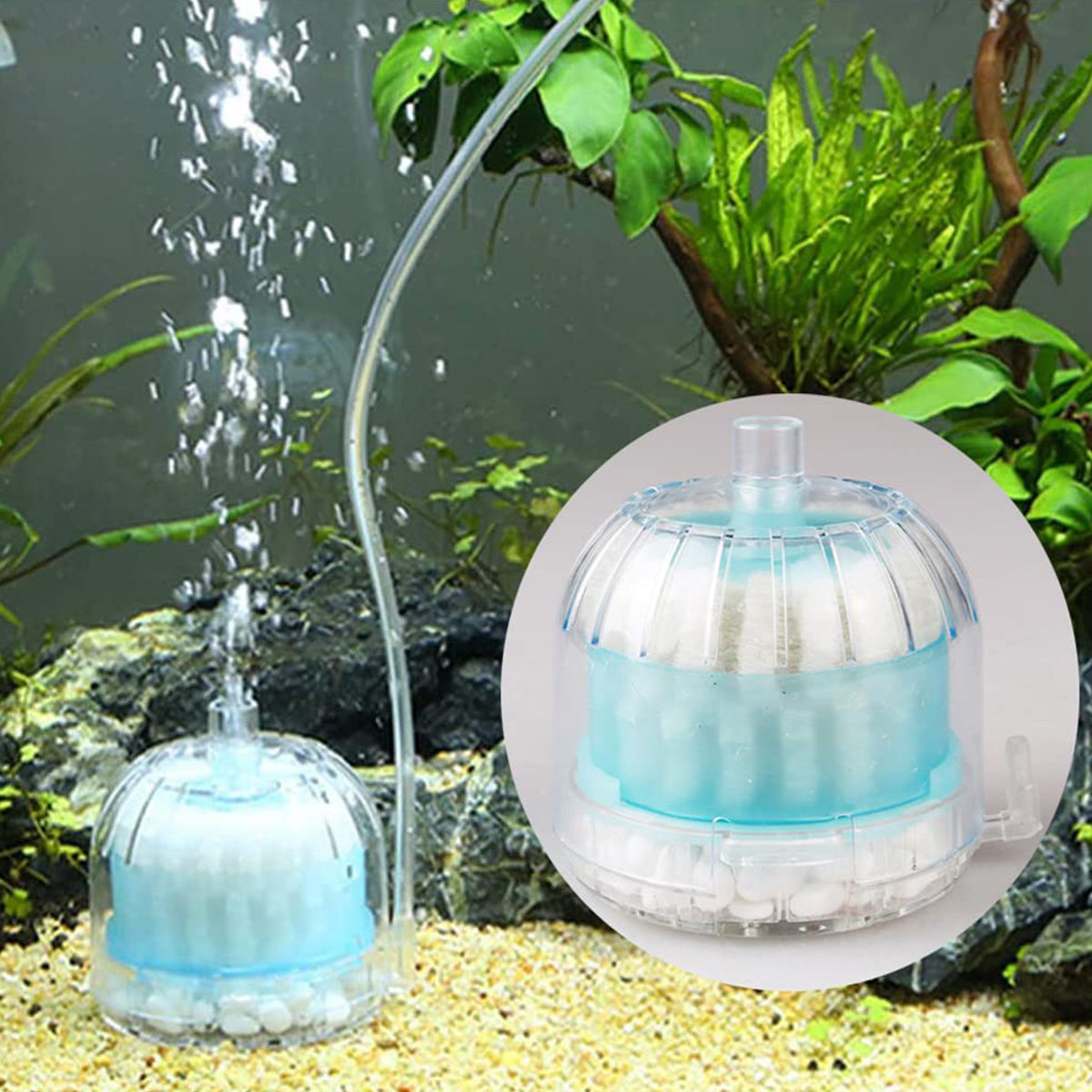 Mini Aquarium Sponge Filter, Fish Tank Filter, Small Fish Tank Internal Filter with Sponge and Air Stone, High-Density Biochemical Cotton Filter,  for Small Fish Tank , Aquarium(Air Pumps Not Included)