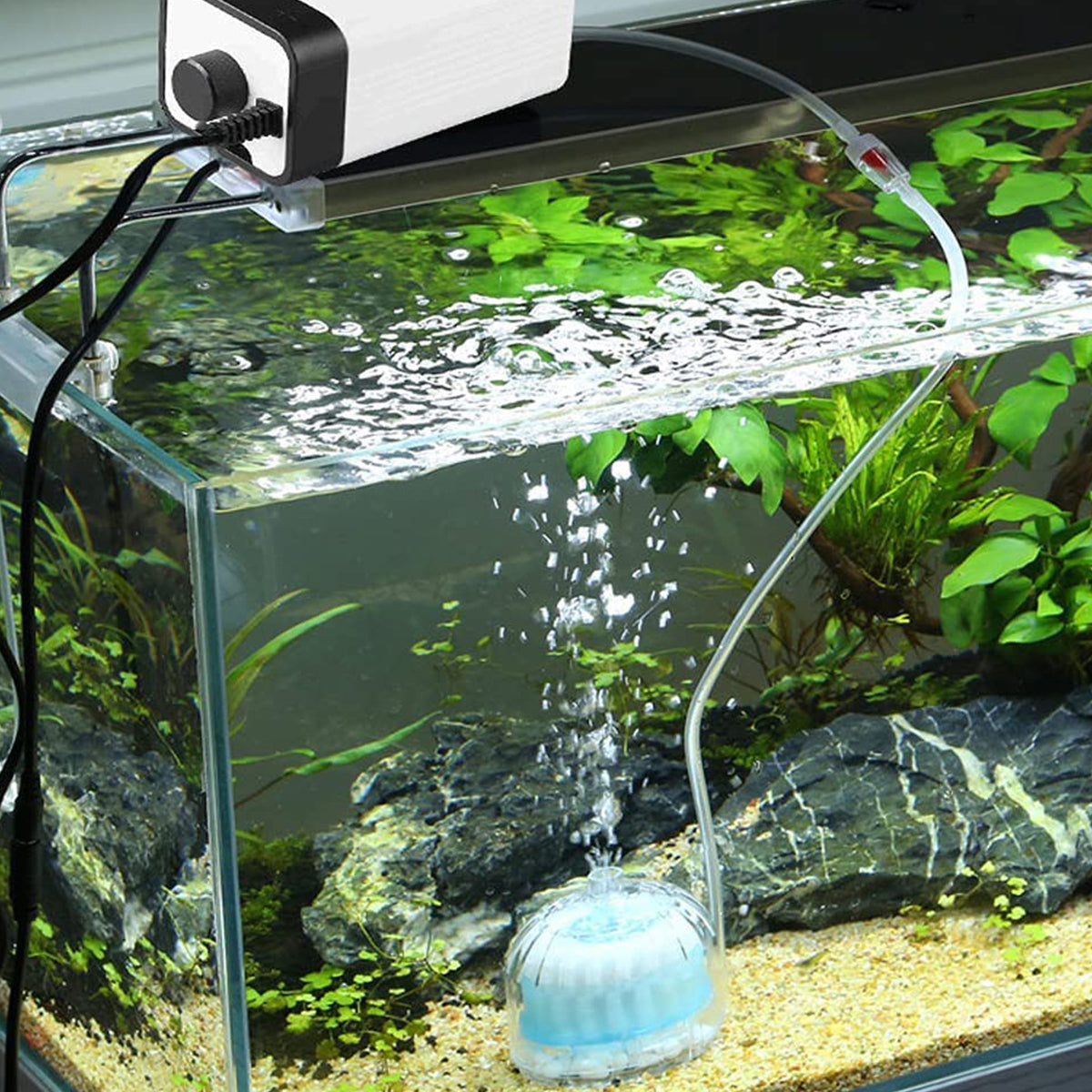 Mini Aquarium Sponge Filter, Fish Tank Filter, Small Fish Tank Internal Filter with Sponge and Air Stone, High-Density Biochemical Cotton Filter,  for Small Fish Tank , Aquarium(Air Pumps Not Included)