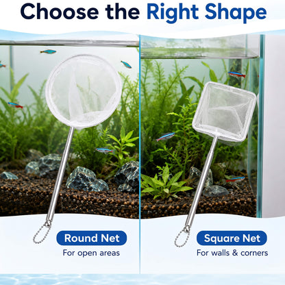 BaoZqua 2 Pack Small Aquarium Fish Net, Shrimp & Betta Net for Fish Tanks