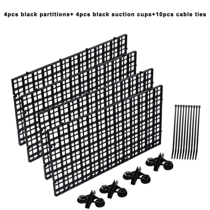 4/8/12PCS Aquarium Grid Plastic, Fish Tank Divider, Egg Crate for DIY Filtration and Bottom Protection in Aquascaping
