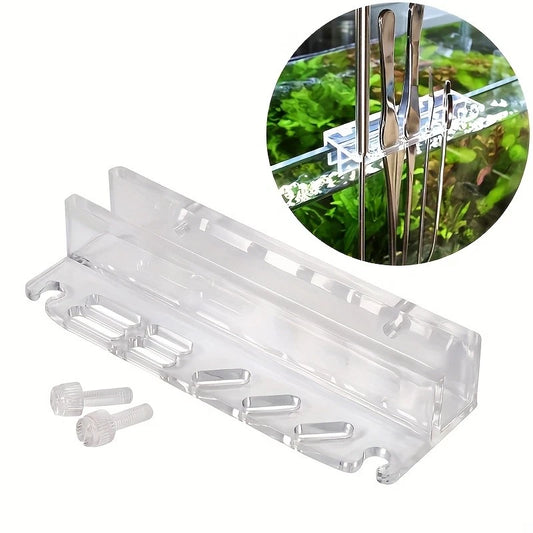 Aquarium Tool Holder Transparent Organizer Aquatic Plants Fish Tackle Storage Rack