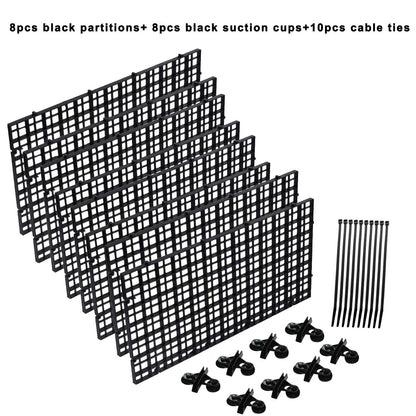 4/8/12PCS Aquarium Grid Plastic, Fish Tank Divider, Egg Crate for DIY Filtration and Bottom Protection in Aquascaping