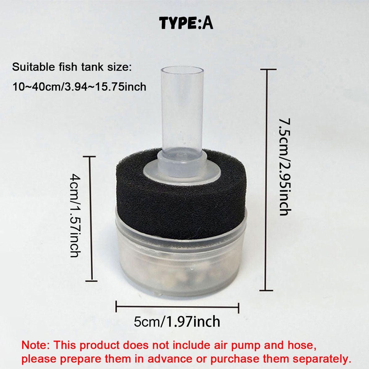 Aquarium Corner Sponge Filter,Bio Foam Filter with Natural Stone Gravels and Ceramic Rings for Fish Tank (Air Pump Not Included)