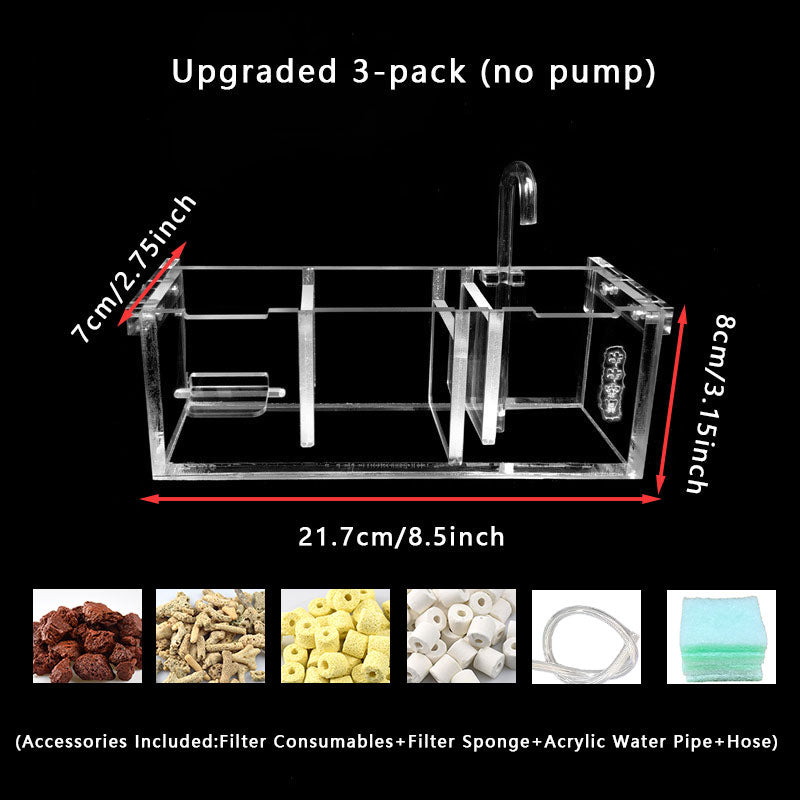 Fish Tank Filter, Wet Dry Separation Hanging Purify Water, Filtro Para Pecera Acrylic External Filter, Small Aquarium Filter Accessories